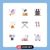 9 Creative Icons Modern Signs and Symbols of appliances pollution box garbage burn Editable Vector Design Elements