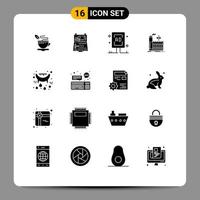 16 Universal Solid Glyphs Set for Web and Mobile Applications smoke factory box mill campaign Editable Vector Design Elements