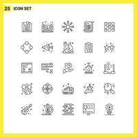 Modern Set of 25 Lines and symbols such as web html cold design winter Editable Vector Design Elements