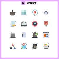 Pictogram Set of 16 Simple Flat Colors of productivity management home door efficiency graph Editable Pack of Creative Vector Design Elements