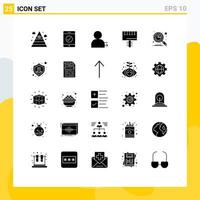 Pictogram Set of 25 Simple Solid Glyphs of graph analytics left analysis board Editable Vector Design Elements