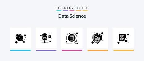 Data Science Glyph 5 Icon Pack Including rack. lock. interface. database. protection. Creative Icons Design vector