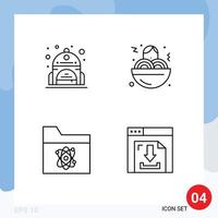 Line Pack of 4 Universal Symbols of school space spaghetti atom download Editable Vector Design Elements