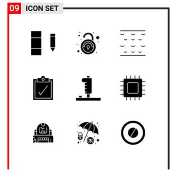 paquete de interfaz de usuario de 9 glifos sólidos básicos de computadoras joystick controlador de juegos de agua elementos de diseño vectorial editables vector
