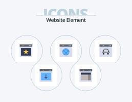 Website Element Flat Icon Pack 5 Icon Design. website. link. web. globe. favorite vector