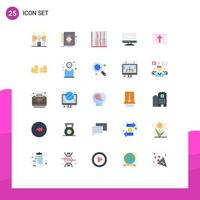 Stock Vector Icon Pack of 25 Line Signs and Symbols for device computer draw recovery statistics Editable Vector Design Elements