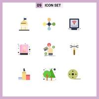 9 Universal Flat Colors Set for Web and Mobile Applications pay ppc detector story baby Editable Vector Design Elements