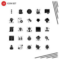Stock Vector Icon Pack of 25 Line Signs and Symbols for location business sport map sticks Editable Vector Design Elements