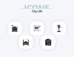 City Life Glyph Icon Pack 5 Icon Design. . traffic. city. life. swimming pool vector