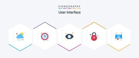 interfaz de usuario paquete de 25 iconos planos que incluye . correo. objetivo. sobre. cerrar vector