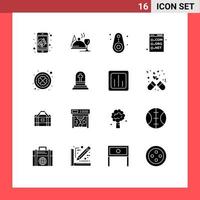 Group of 16 Modern Solid Glyphs Set for ireland development bluetooth com browser Editable Vector Design Elements