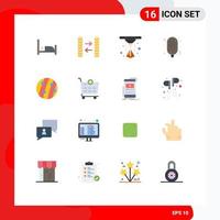 Universal Icon Symbols Group of 16 Modern Flat Colors of add seborrhea dermatitis hotdog scalp disease hair dandruff Editable Pack of Creative Vector Design Elements