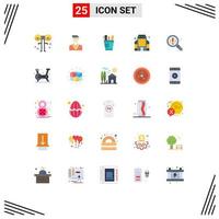 Pictogram Set of 25 Simple Flat Colors of commercial tools student supply organizer Editable Vector Design Elements