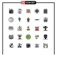 paquete de iconos de vector de stock de 25 signos y símbolos de línea para el truco de magia soleado de conejo de reloj que aprende elementos de diseño de vector editables