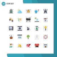 25 Flat Color concept for Websites Mobile and Apps technology umbrella caution protect body Editable Vector Design Elements