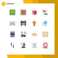 16 User Interface Flat Color Pack of modern Signs and Symbols of file sharing document graphic folder wellness Editable Pack of Creative Vector Design Elements