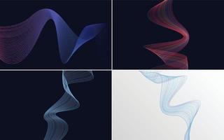 Collection of geometric minimal lines pattern set vector