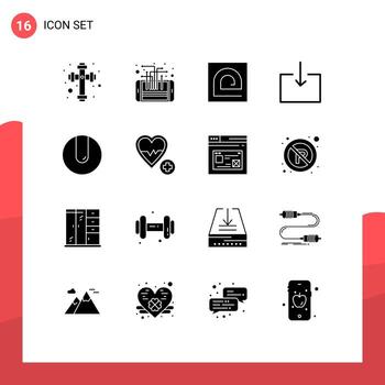 16 Solid Glyph concept for Websites Mobile and Apps match import block enter reader Editable Vector Design Elements