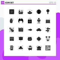 Set of 25 Modern UI Icons Symbols Signs for acumulator lollipop plate game tennis Editable Vector Design Elements