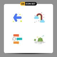 4 Thematic Vector Flat Icons and Editable Symbols of arrow conversation rain cloud auto Editable Vector Design Elements