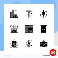 9 Creative Icons Modern Signs and Symbols of interface call sport action music Editable Vector Design Elements