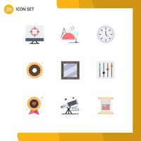 9 Creative Icons Modern Signs and Symbols of coding sweets clock food dessert Editable Vector Design Elements