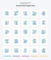 Creative Corona Virus Super Hero 25 Blue icon pack  Such As doctor. pharmacist. face. hospital. female vector