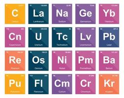 20 Preiodic table of the elements Icon Pack Design vector