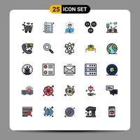 Set of 25 Modern UI Icons Symbols Signs for cycle friends file connections person Editable Vector Design Elements