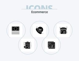 Ecommerce Glyph Icon Pack 5 Icon Design. reviews. support. web. help. hours vector