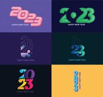 Big Set of 2023 Happy New Year logo text design 2023 number design template vector