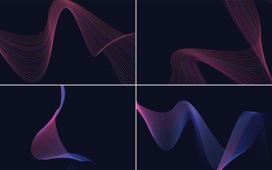 colección de conjunto de patrones de líneas mínimas geométricas vector