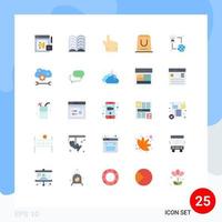 Group of 25 Flat Colors Signs and Symbols for computer internet forefinger purchase e Editable Vector Design Elements