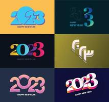 Big Collection of 2023 Happy New Year symbols Cover of business diary for 2023 with wishes vector