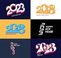 Big Collection of 2023 Happy New Year symbols Cover of business diary for 2023 with wishes vector