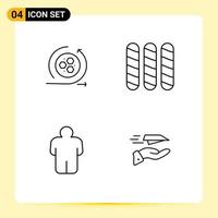 4 Creative Icons Modern Signs and Symbols of modeling user scince loaf mail Editable Vector Design Elements