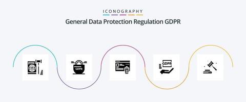 Gdpr Glyph 5 Icon Pack Including compliance . security. gdpr . been . gdpr vector