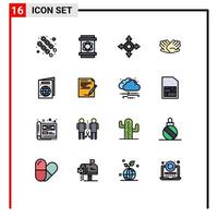 Set of 16 Modern UI Icons Symbols Signs for paper passport charity pass relations Editable Creative Vector Design Elements