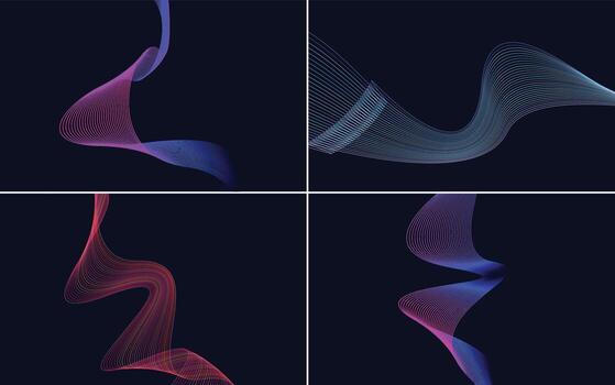 paquete de fondo de presentación abstracta de curva de onda moderna vector