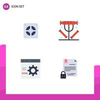 Group of 4 Modern Flat Icons Set for extractor browser plumbing drink develop Editable Vector Design Elements