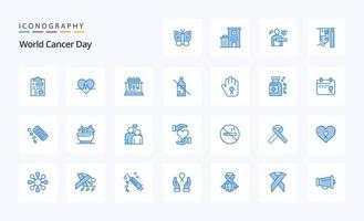 25 World Cancer Day Blue icon pack vector