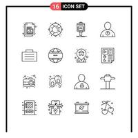 16 Creative Icons Modern Signs and Symbols of finance user valet up valley Editable Vector Design Elements