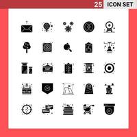 Solid Glyph Pack of 25 Universal Symbols of england ux design ui element Editable Vector Design Elements