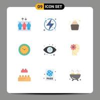 paquete de iconos de vector de stock de 9 signos y símbolos de línea para ver timmer baby minutos tiempo elementos de diseño de vector editables