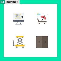 Universal Icon Symbols Group of 4 Modern Flat Icons of computer valentines day enhance fountain construction Editable Vector Design Elements