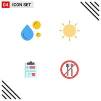 Stock Vector Icon Pack of 4 Line Signs and Symbols for fatty acid tool natural oil interface record Editable Vector Design Elements
