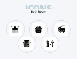 Bath Room Glyph Icon Pack 5 Icon Design. bath. bubbles. shower. bath. water vector