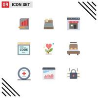 Modern Set of 9 Flat Colors and symbols such as internet shop print page interface Editable Vector Design Elements