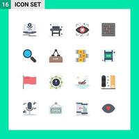 Mobile Interface Flat Color Set of 16 Pictograms of internet options spa layout security Editable Pack of Creative Vector Design Elements