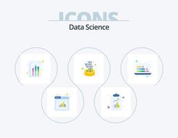 paquete de iconos planos de ciencia de datos 5 diseño de iconos. gráfico. computadora. analítica. portón. conversión vector